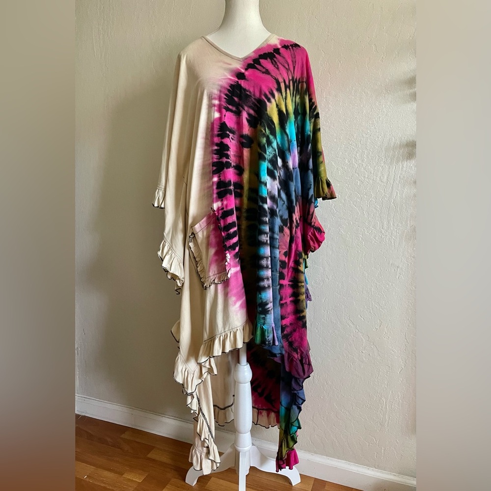 Tie Dye bohemian caftan  dress